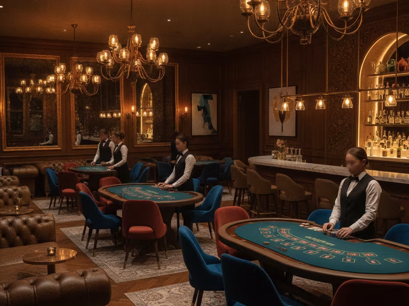 Butik kaszinó lounge meleg fényekkel Sopronban